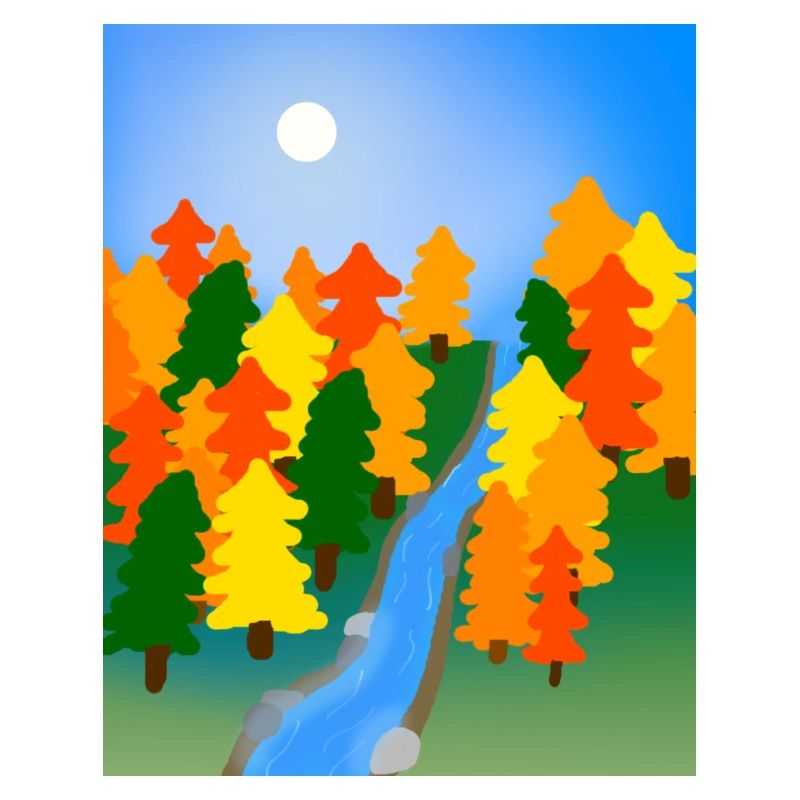 Der Fluss durch den Herbstwald