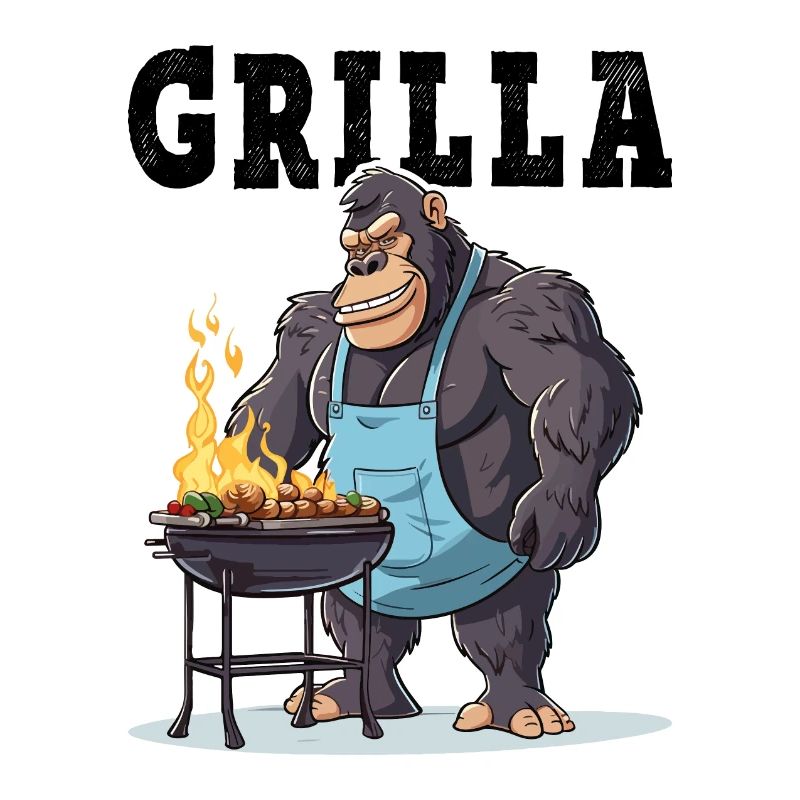 Grilling Grilla Griller Gorilla BBQ Saying Funny