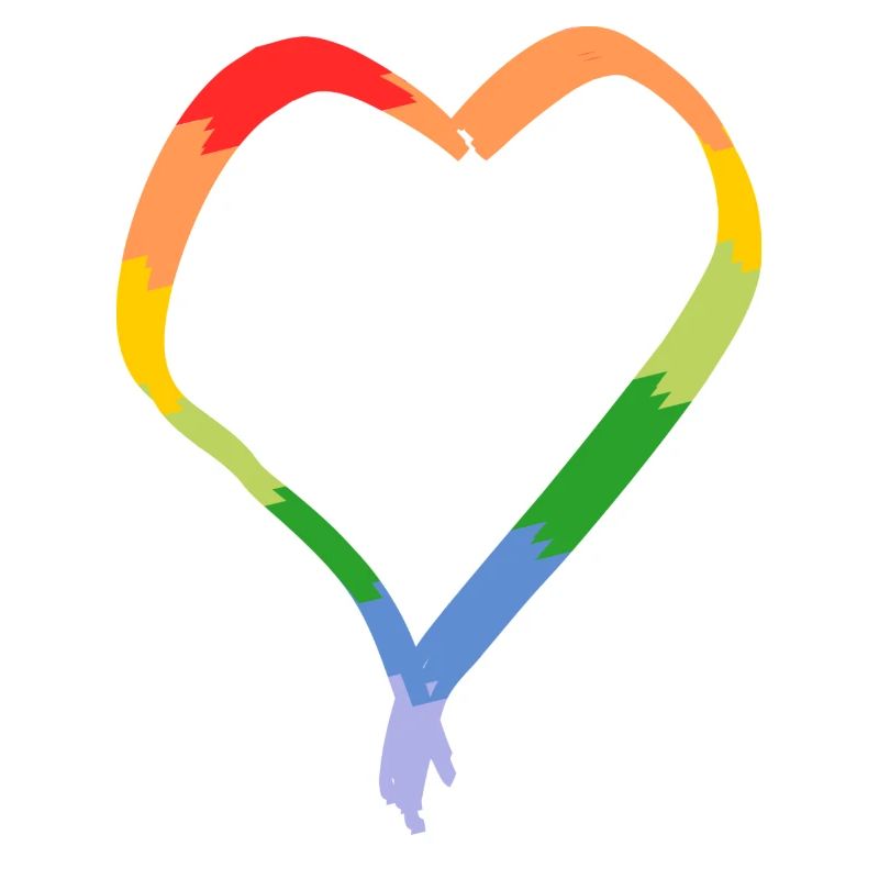 Rainbow heart drawn