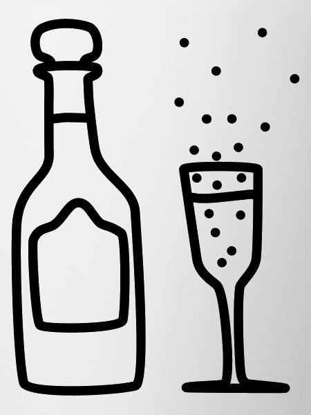Sparkling wine with glass 2