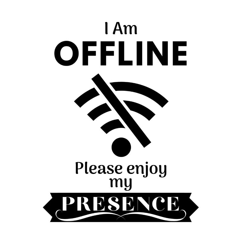 I Am OFFLINE - schwarz