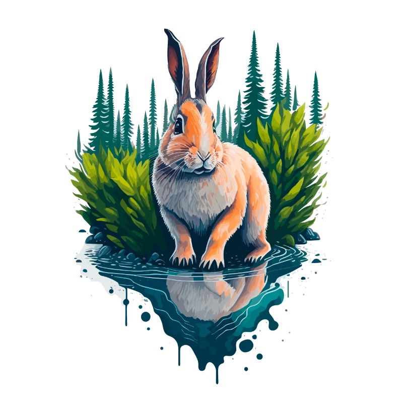 Belle illustration d’un lapin