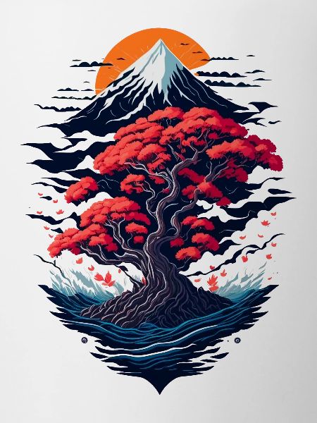 Beautiful bonsai tree scenery
