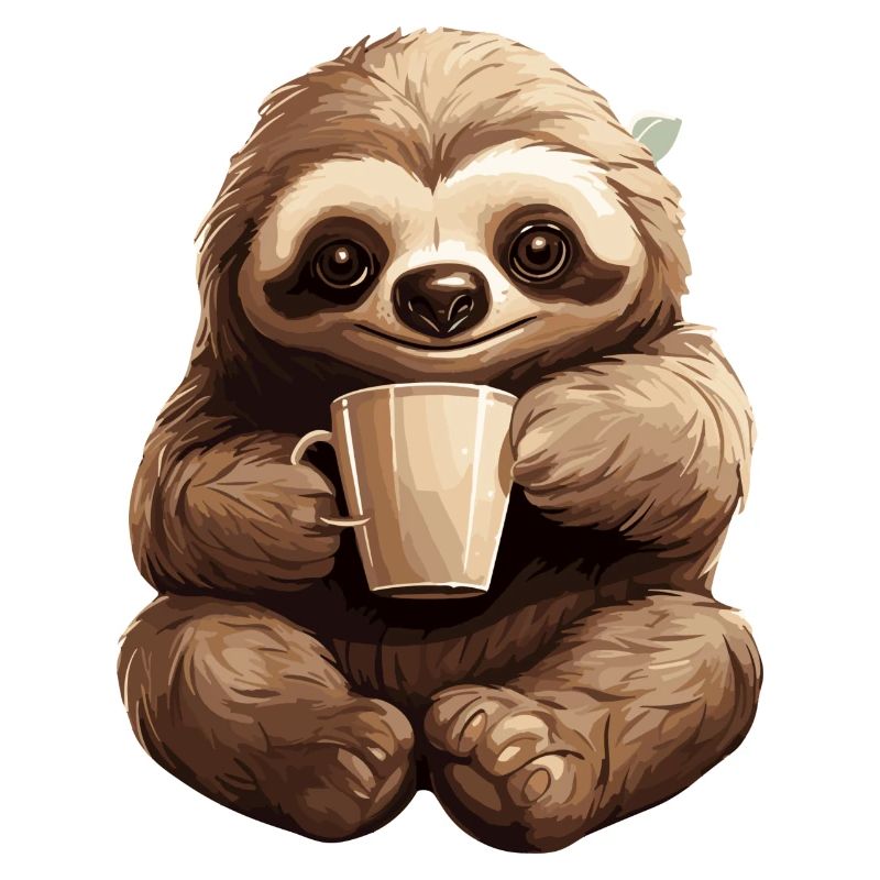 Faultier Kaffee Geschenk Kaffeejunkie Morgenmuffel