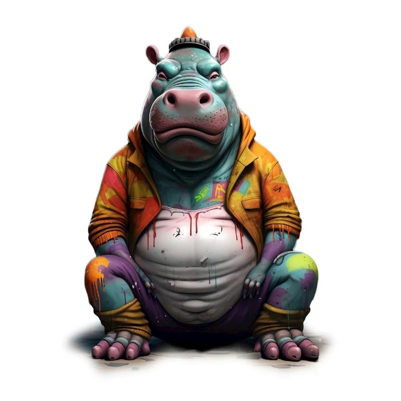 Hippopotame de style de rue | Amateurs d’hippopotames