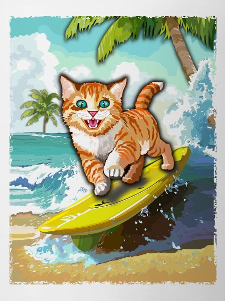 Surfing Cat - Cat Surfboard