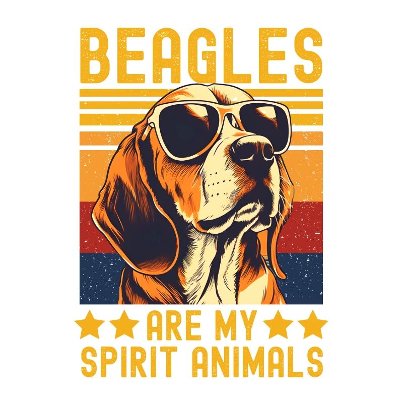 Beagle avec lunettes de soleil rétro