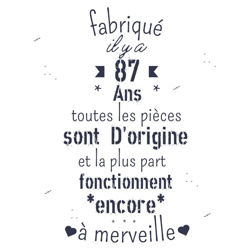 Fabriqué il y a 87 ans