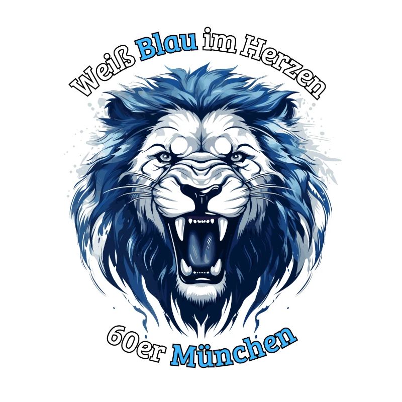 Weiß Blau im Herzen 60ger Löwe