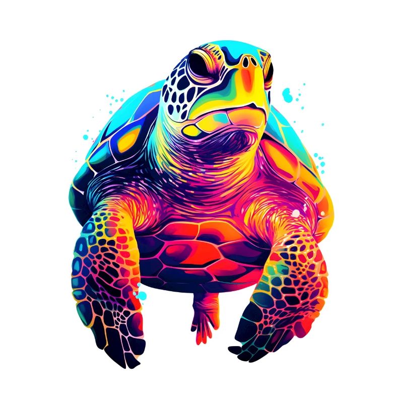 Tortue de mer colorée