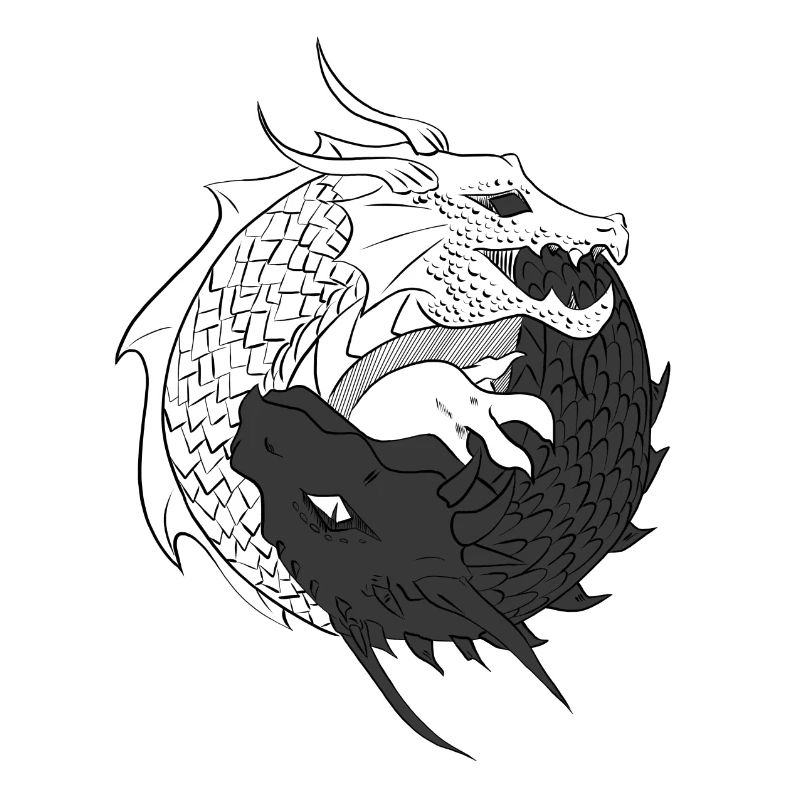 COTTAGECORE DRAGON YING YANG