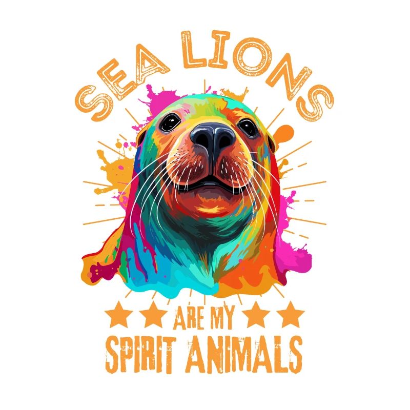 Lion de mer coloré, phoque, phoque
