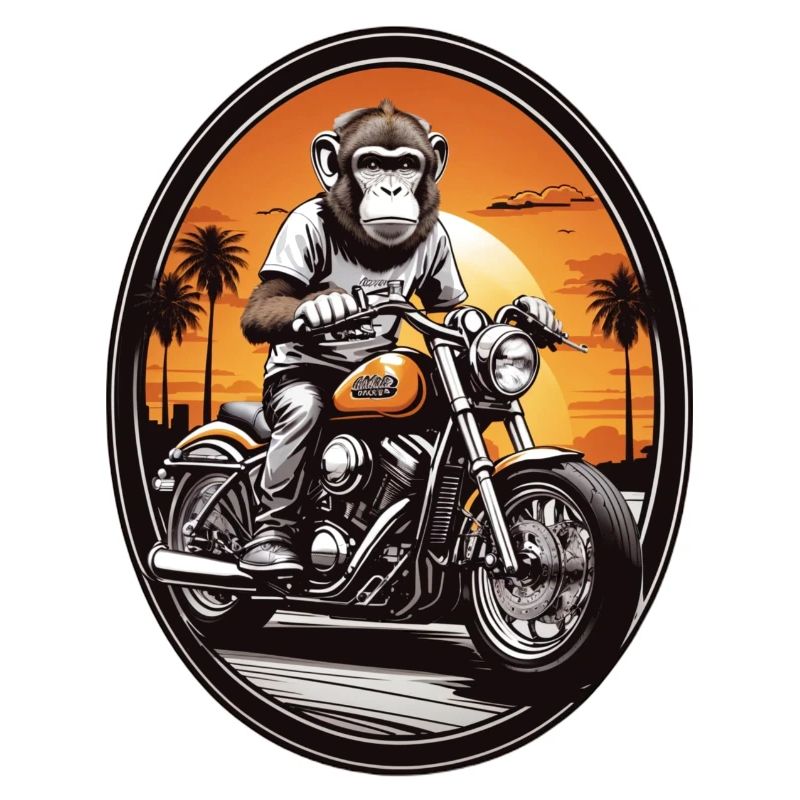 Monkey on motorcycle