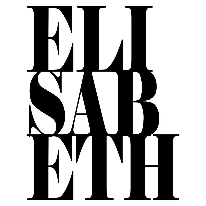 Elisabeth Surname First name Modern font Word Art