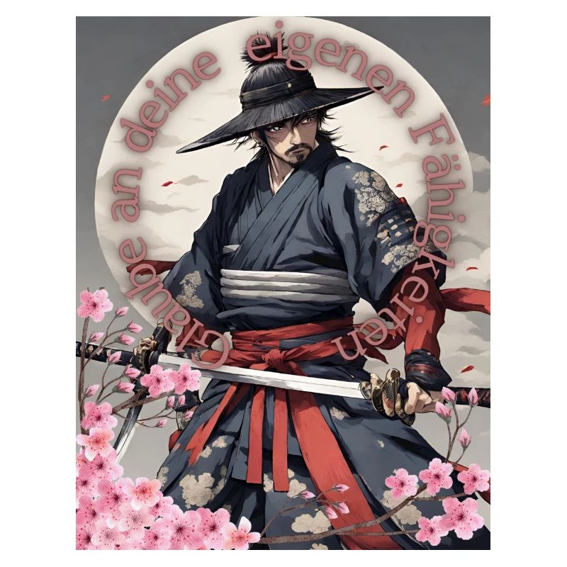 Samurai Krieger Schwertkämpfer Kirchblüten