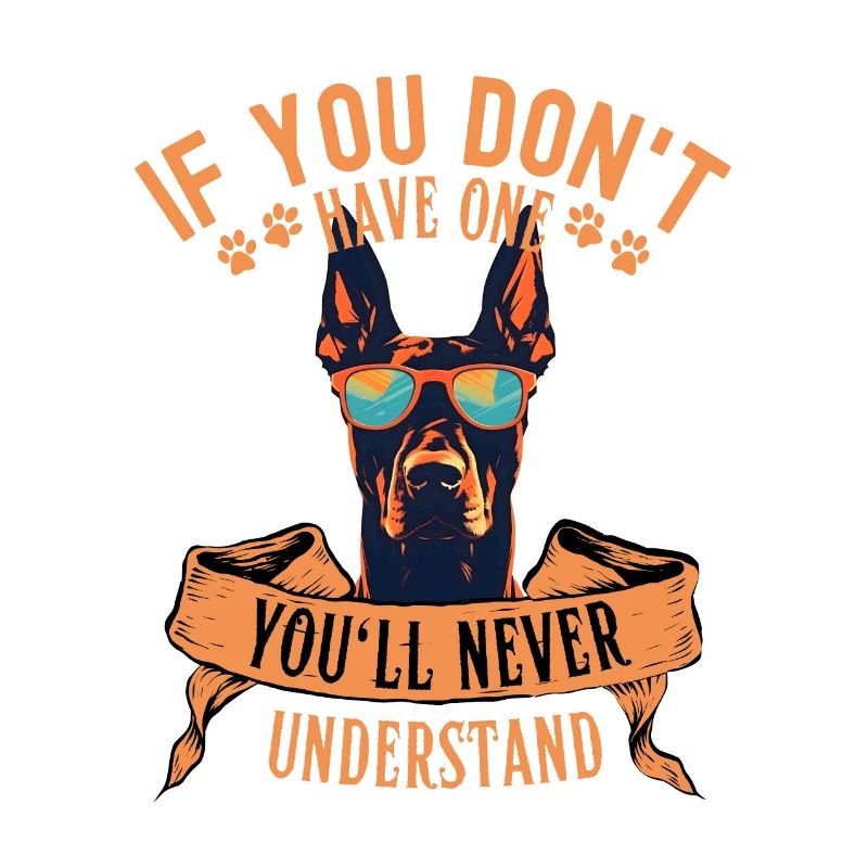 Dobermann mit sonnenbrille