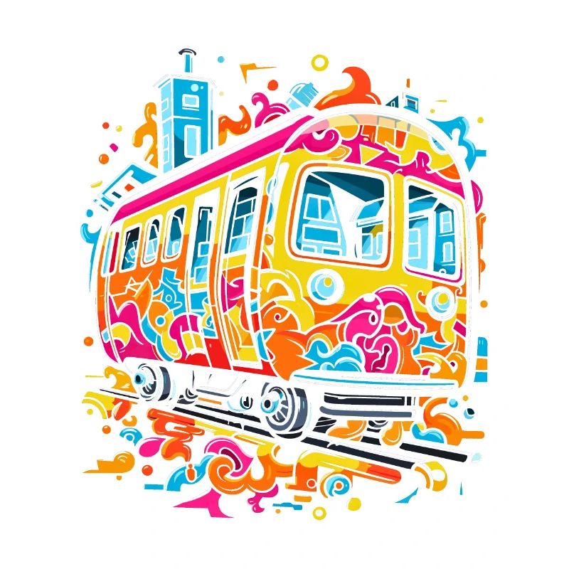 Pop Art Doodle Trai - Lebendige Karikatur