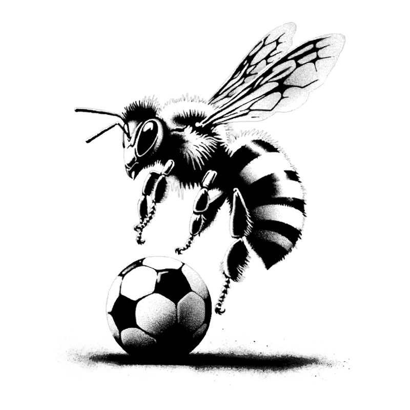 Bee playing soccer