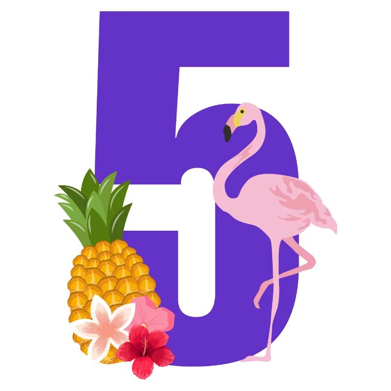 5e anniversaire flamingo