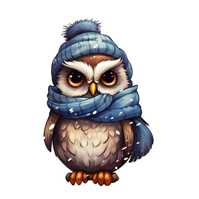 Hibou mignon d’hiver