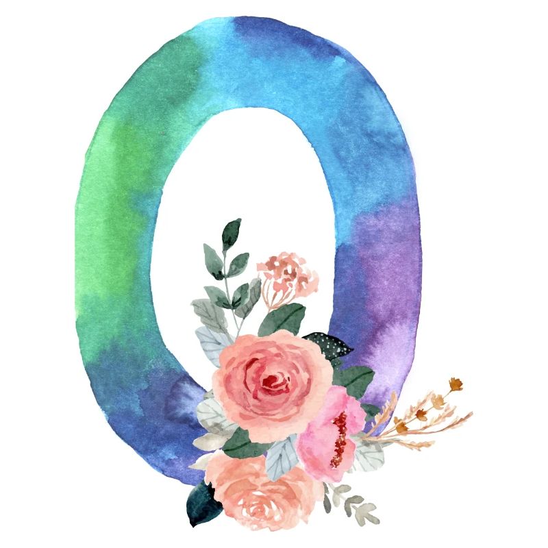 Buchstabe o Aquarell