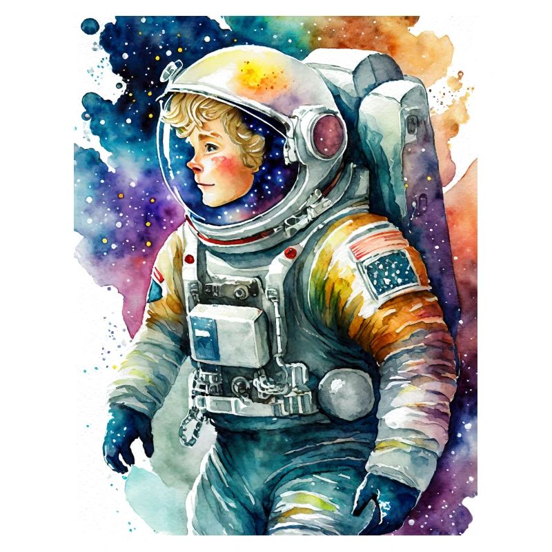 Astronautin Aquarell