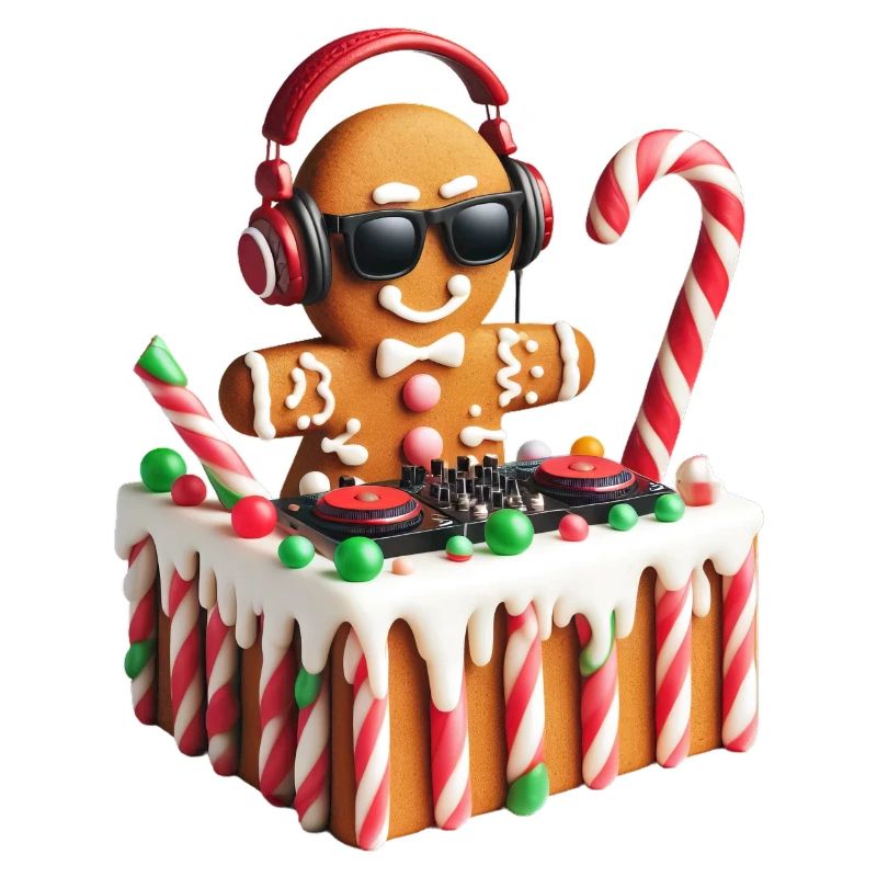 Gingerbread DJ Booth Christmas Holiday Candy Cane