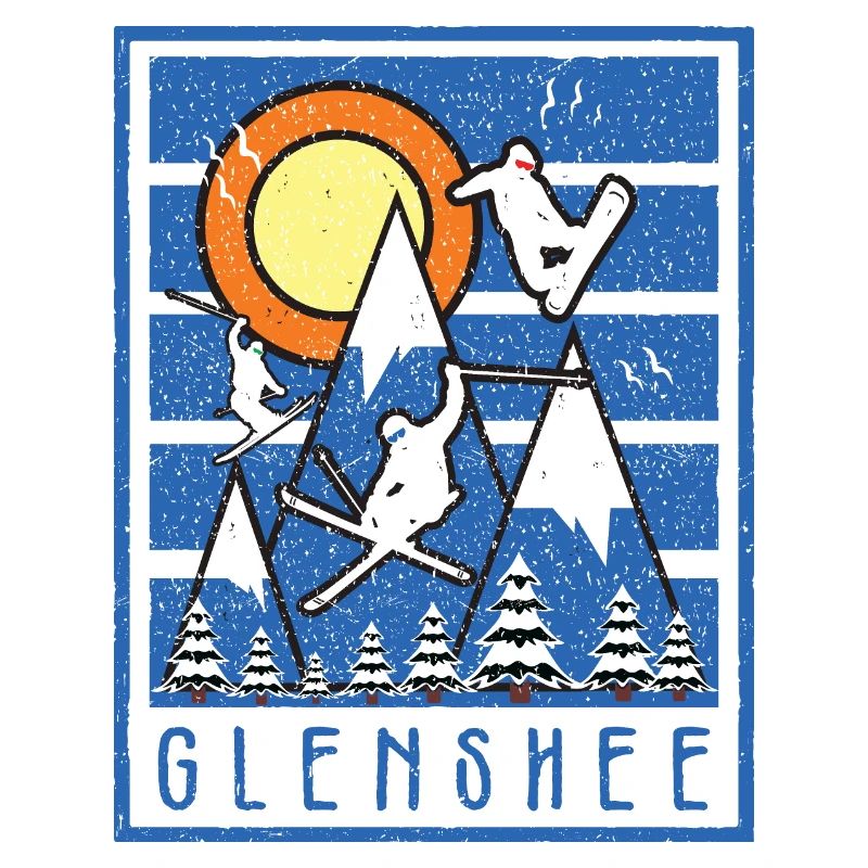 Retro Glenshe Ski Sunset
