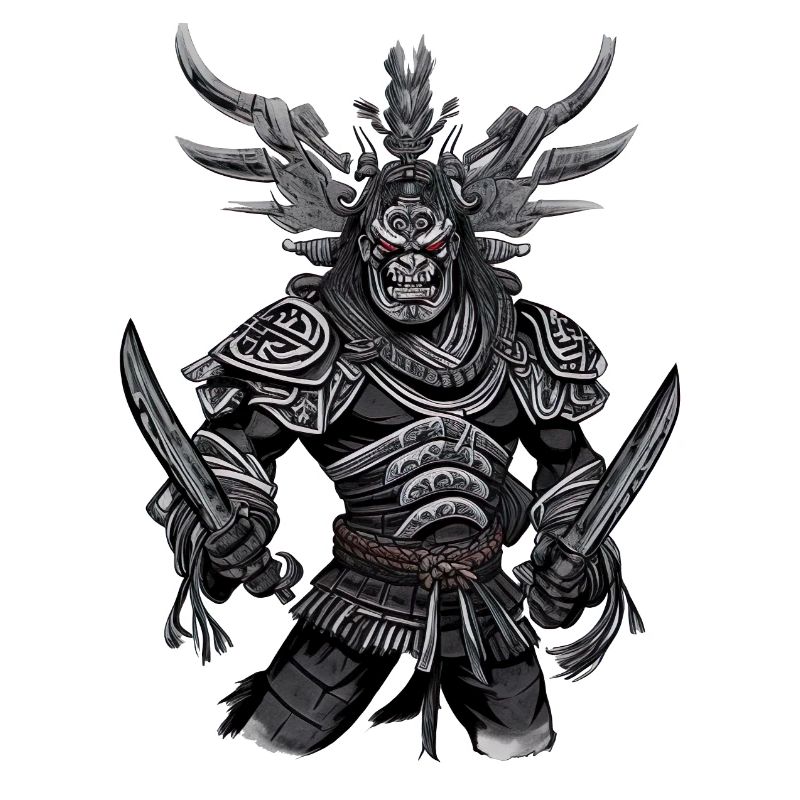 Japan Japanese Samurai Warrior Oni Demon
