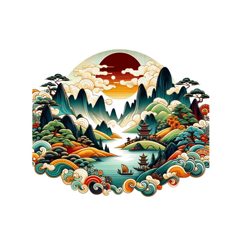 Lebendige chinesische Volkslandschaft