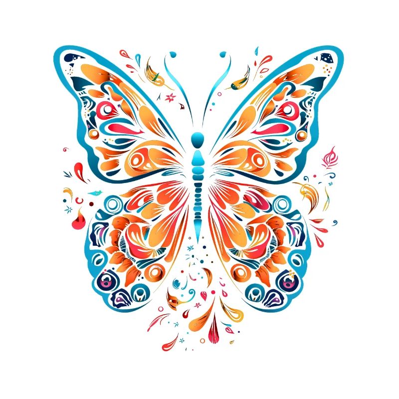 Butterfly Whimsy: Colorful pop art Inspired Tee