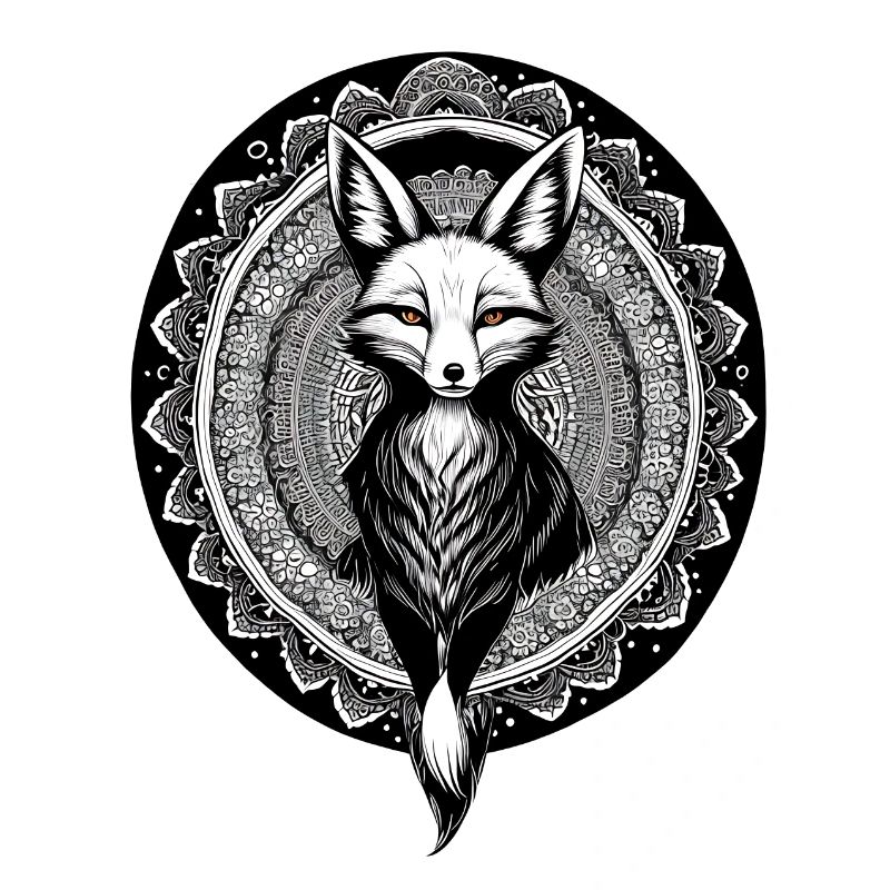 Fox Mandala Drawing Foxes