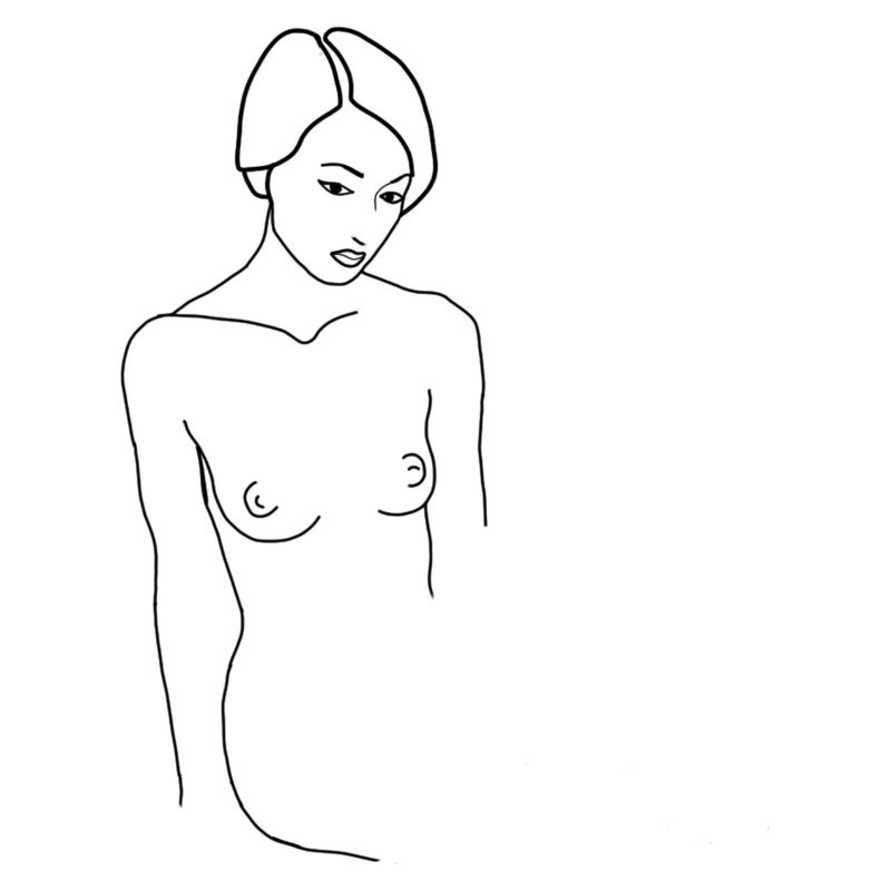 Minimalist linear drawing.