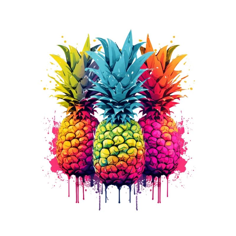 Bunte Ananas Farbklecks Farbspritzer