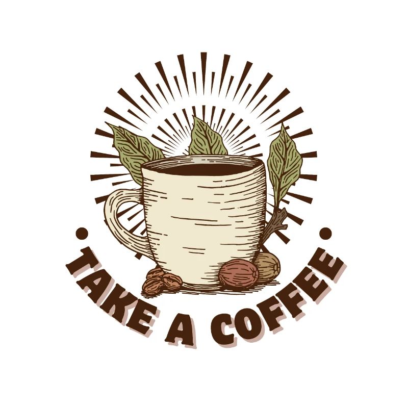 Design mignon d’une tasse à café au style rétro