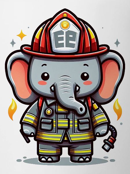 Cute Elephant Firefighter