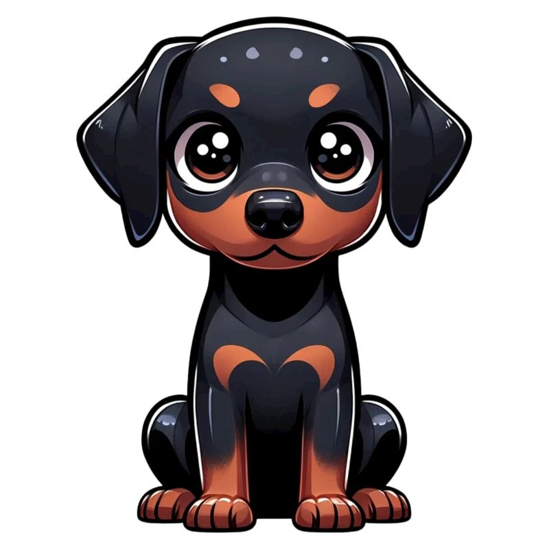 Digitale Illustration des niedlichen Dobermanns