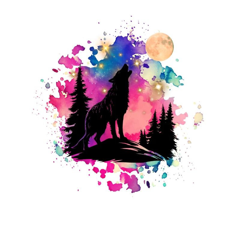 Wolf unter Sternen