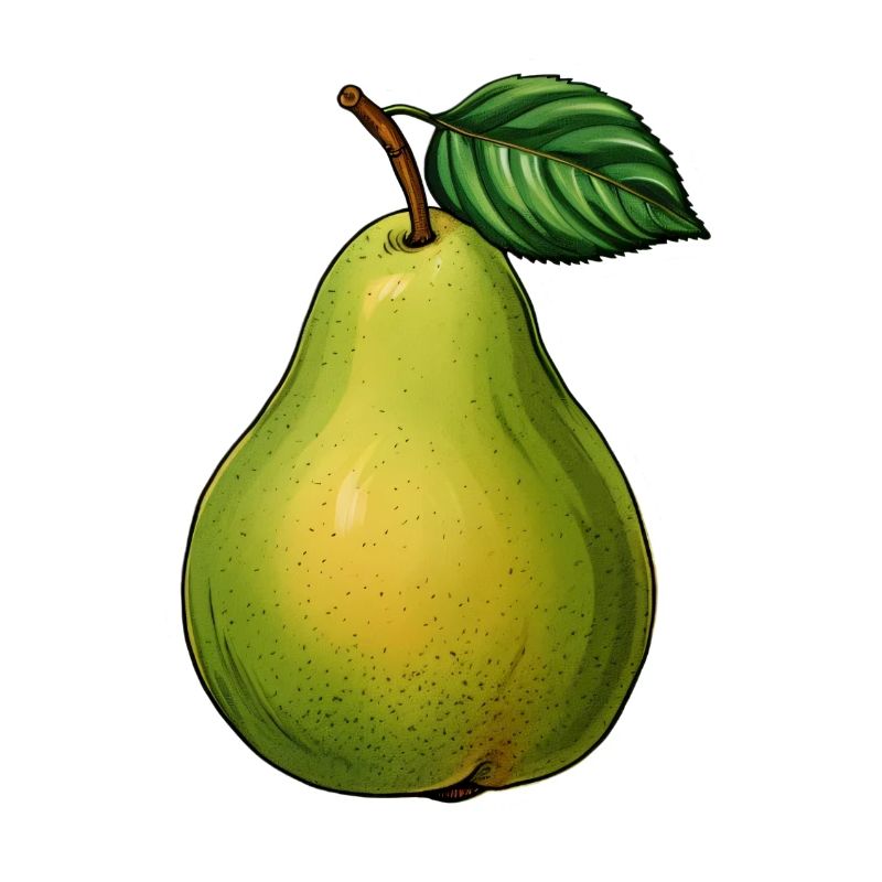Pear with leaf