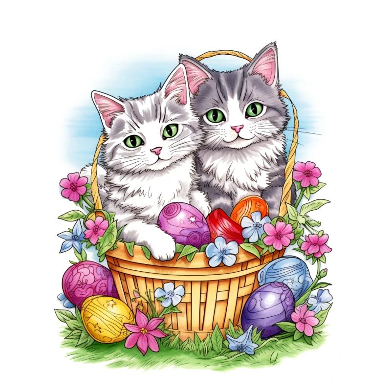 Chats de Pâques doux
