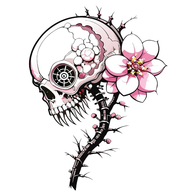 Sakura Skull // Totenkopf Kirschblüte FS0146