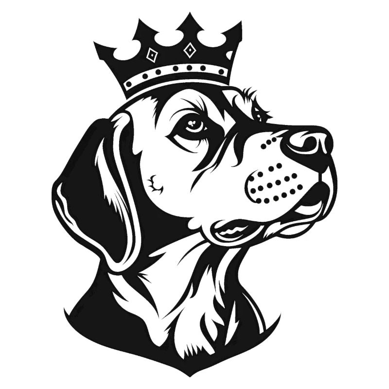 Chien avec côté couronne