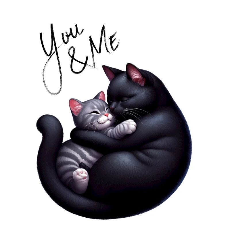 You and me chat noir et gris version gris