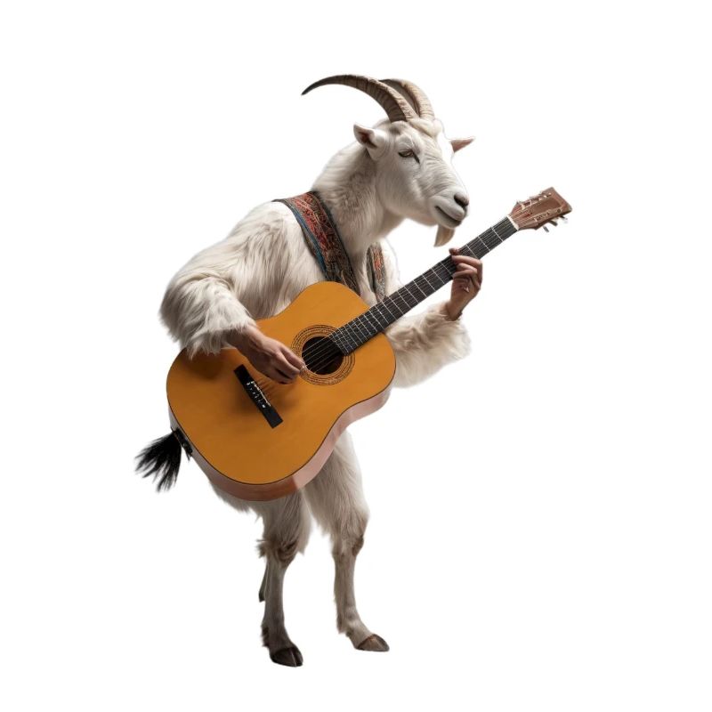 chevre blanche guitare