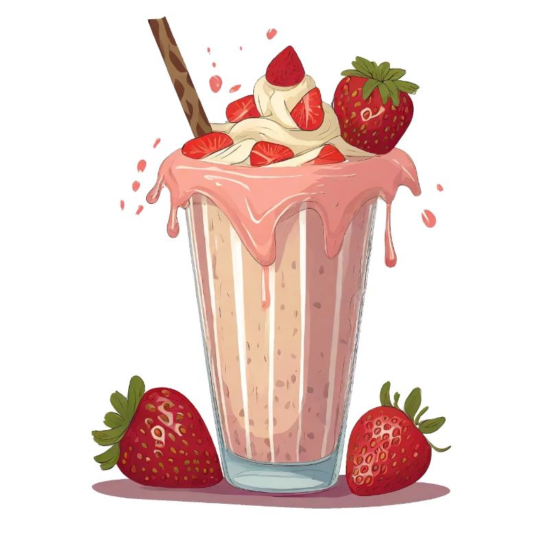 Milkshake with strawberries
