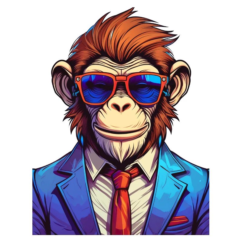 Affe mit Anzug und Sonnenbrille