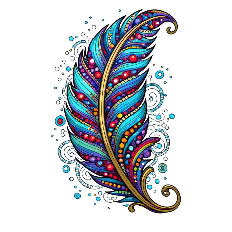 Feather with decorations