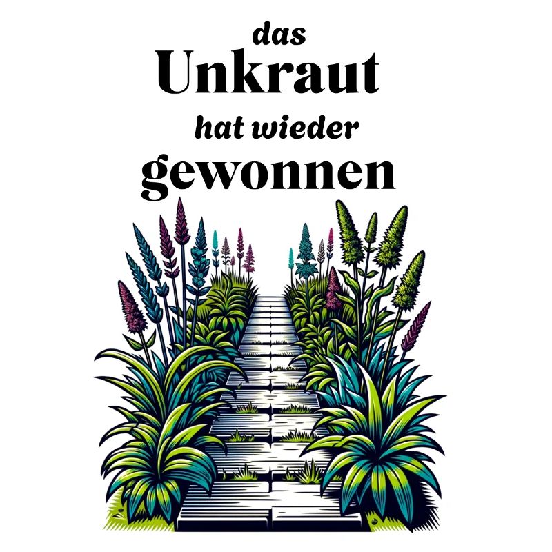 lustiger Gartenspruch - Unkraut - lachen im Garten