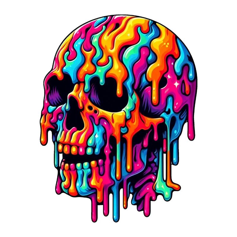 Crâne psychédélique vibrant