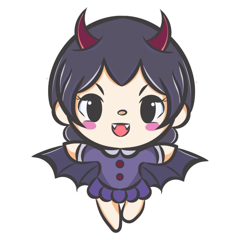 Kawaii little witch drawing